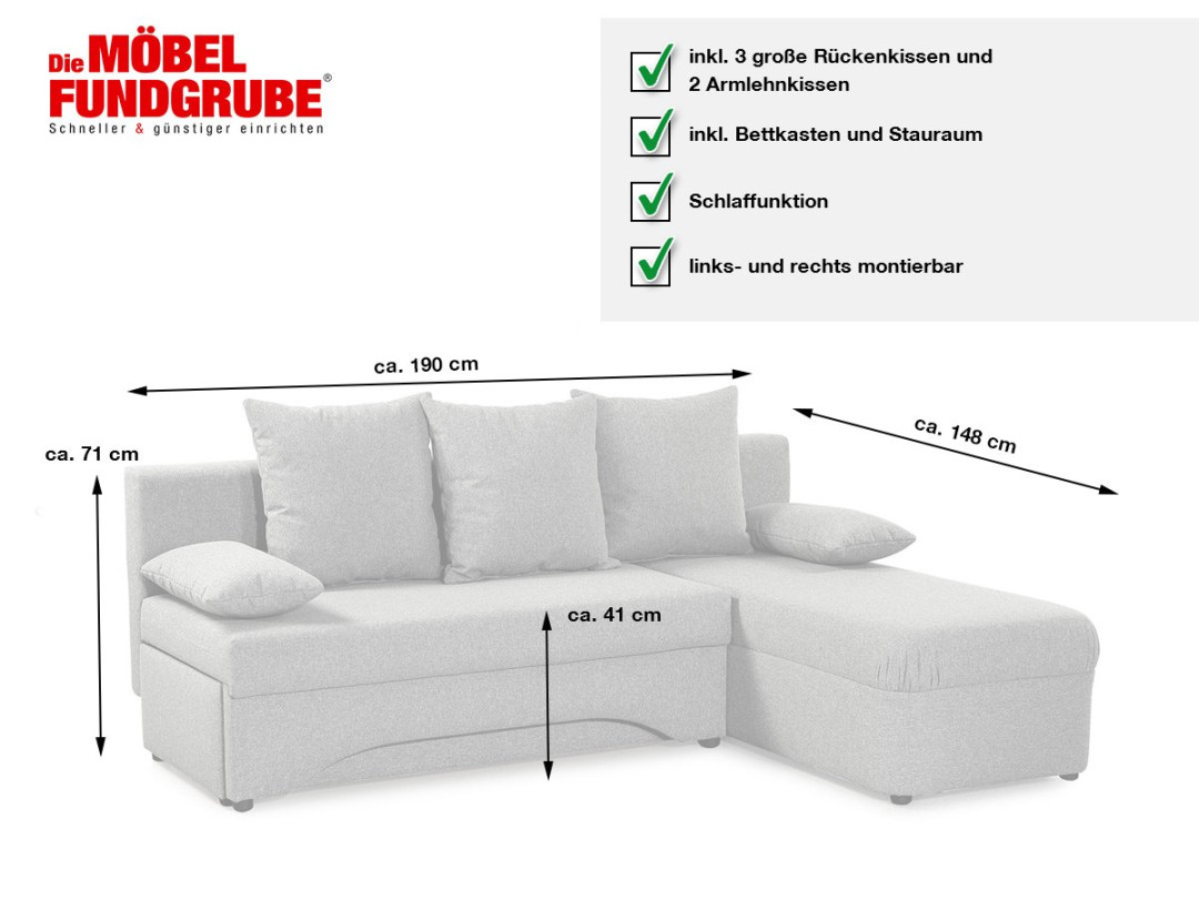 Ecksofa mit Schlaffunktion