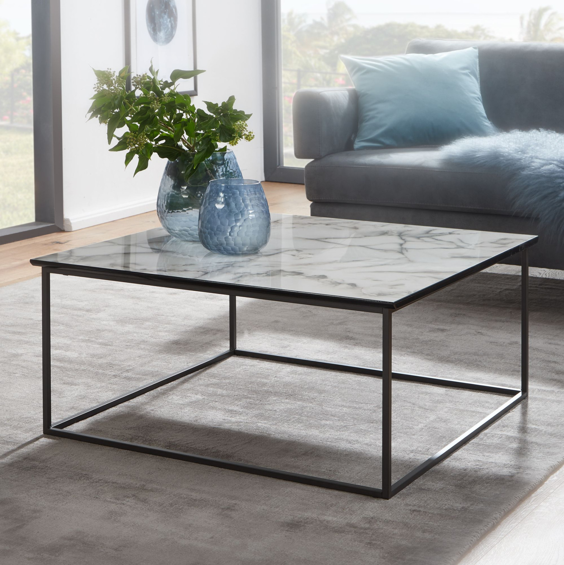 Quadratischer Couchtisch Marmor-Optik, x cm, Modern