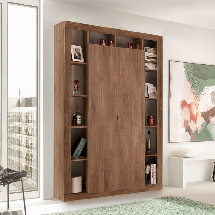 Wohnzimmer Hochschrank Rovert in modernem Design mit offenen Fächern