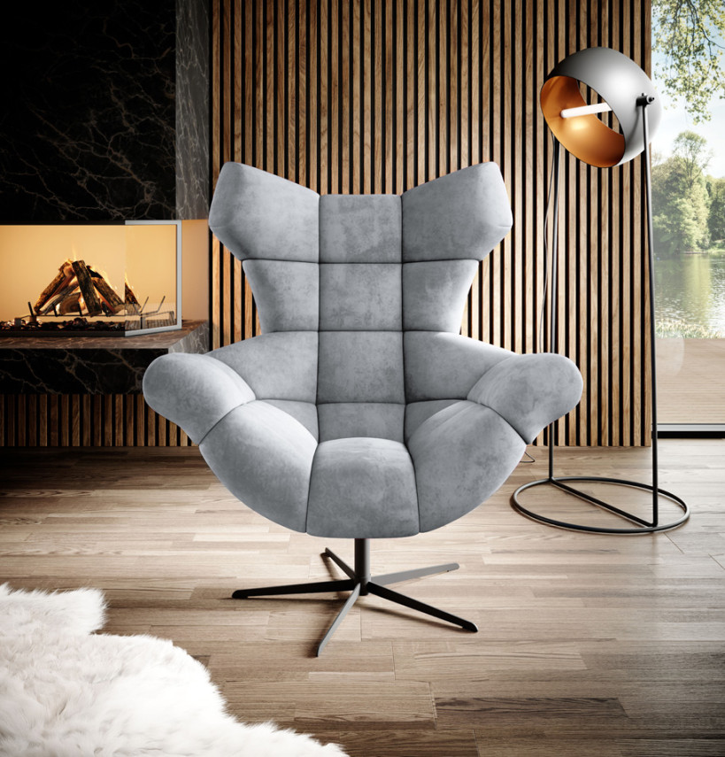 Drehsessel MILANO Hochwertig & Design mit Hocker  Exklusive Möbel